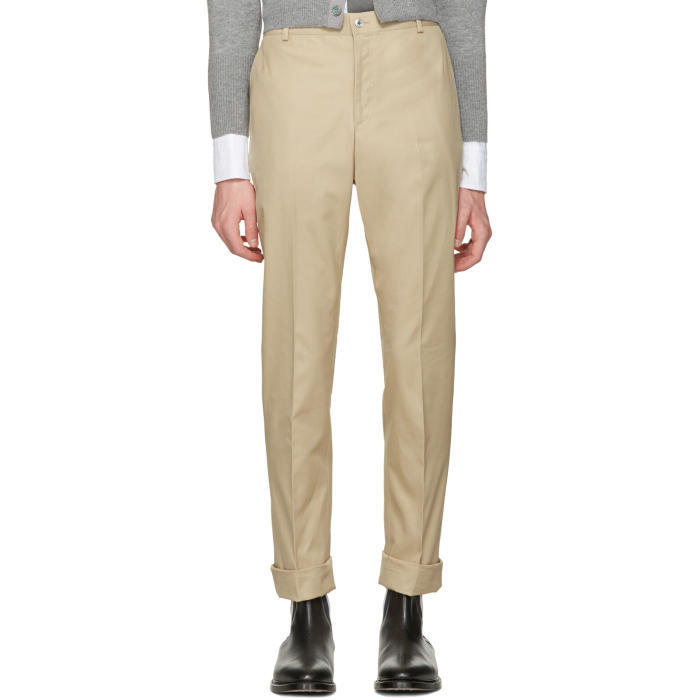 Photo: Thom Browne Tan Twill Classic Chino Trousers 