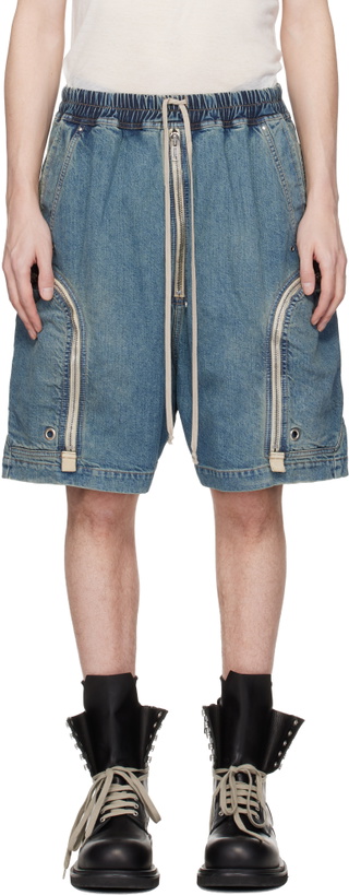 Photo: Rick Owens DRKSHDW Blue Temple Bauhaus Pods Denim Shorts