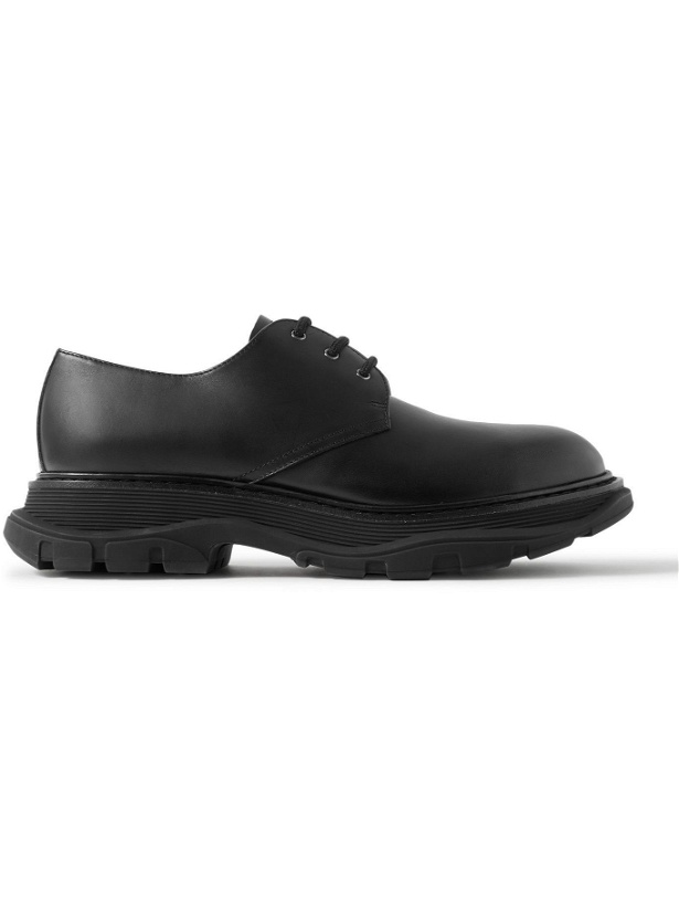 Photo: Alexander McQueen - Exaggerated-Sole Leather Derby Shoes - Black