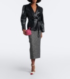 Aquazzura Bow Tie tweed clutch