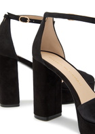 Stuart Weitzman Sabrina 110 Suede Platform Sandals Black