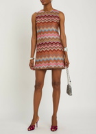 Missoni Chevron Fine-knit Mini Dress Pink