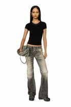 Diesel Ribbed-jersey top with chain necklace - T-Shirts Womens in Black