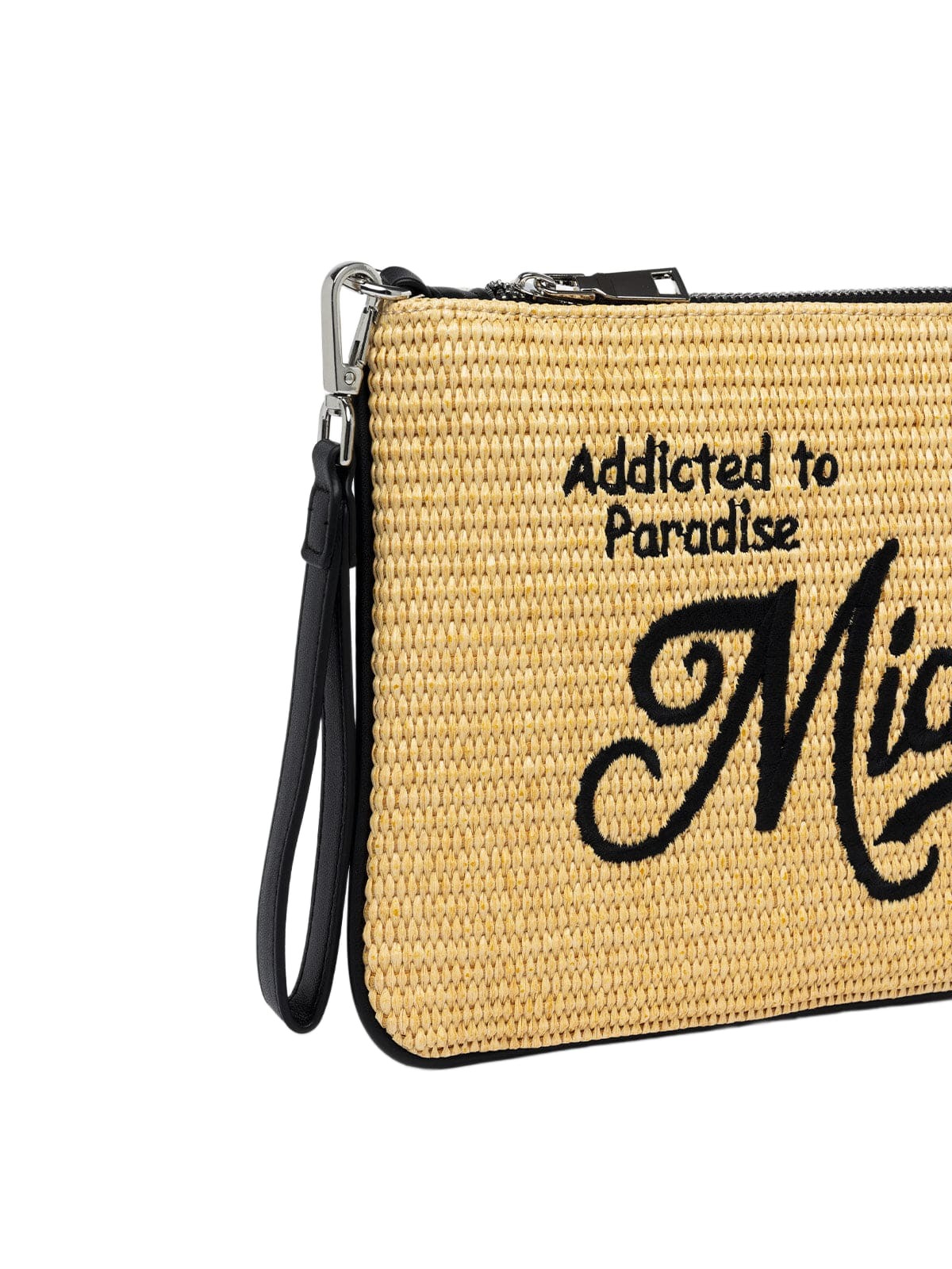 MC2 Saint Barth Parisienne Straw Pochette With Miami Embroidery