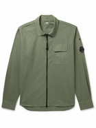 C.P. Company - Logo-Appliquéd Garment-Dyed Cotton-Gabardine Overshirt - Green