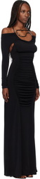 Coperni Black Cut-Out C-Logo Maxi Dress