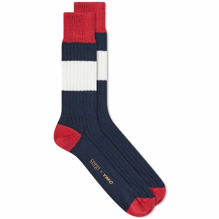 Photo: YMC Men's Rib Sport Sock in Navy