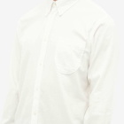 Universal Works Men's Brushed Herringbone Daybrook Shirt in Ecru