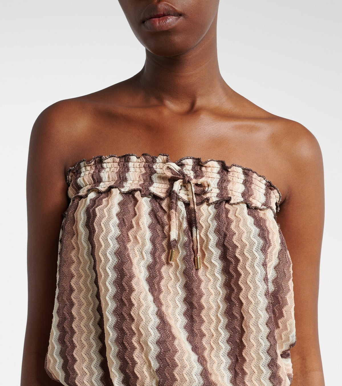 Melissa Odabash Isla strapless striped minidress