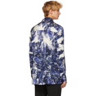 BED J.W. FORD Blue and White Ogami Print Shirt