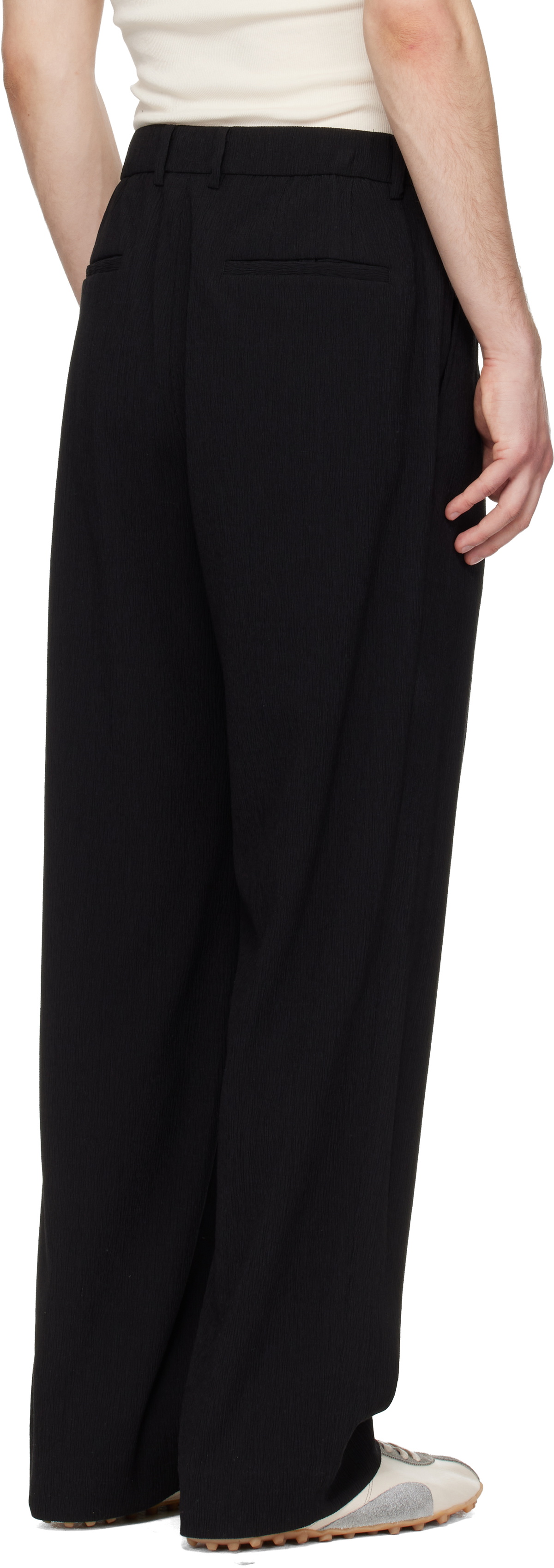 Solid Homme Black Pleated Trousers