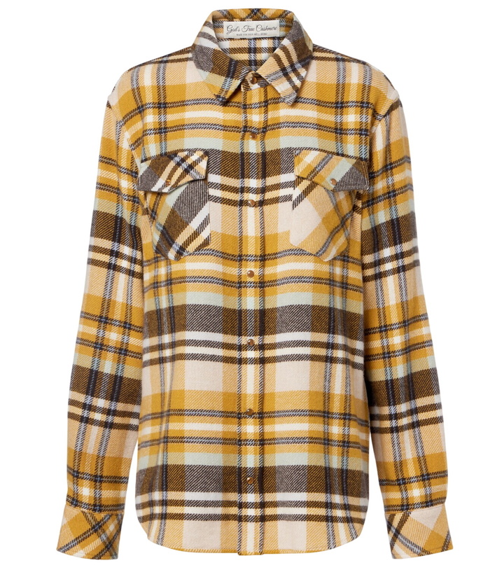 Photo: God's True Cashmere Abundance Tartan cashmere shirt with tiger's eye