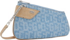 GCDS Blue Comma Notte Monogram Denim Shoulder Bag