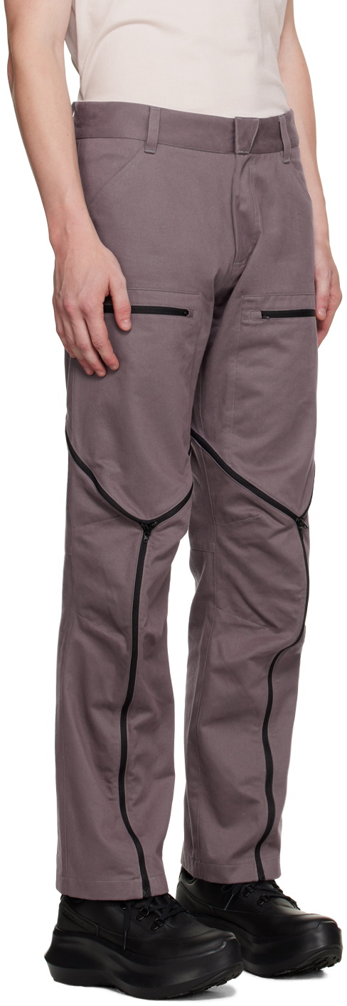 Olly Shinder Purple Tri Zip Cargo Pants