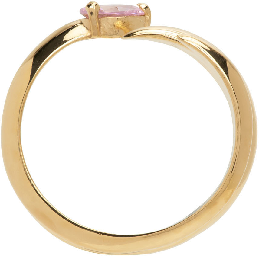 Alan Crocetti SSENSE Exclusive Gold & Pink Shard Ring