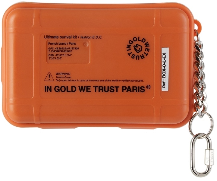 Photo: IN GOLD WE TRUST PARIS SSENSE Exclusive Orange Large Logo Box