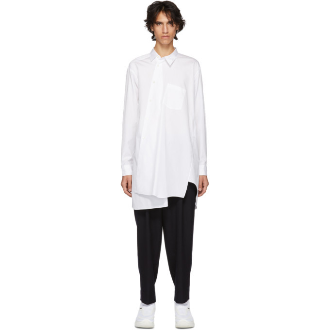 Photo: Comme des Garcons Homme Plus White Asymmetric Cotton Shirt