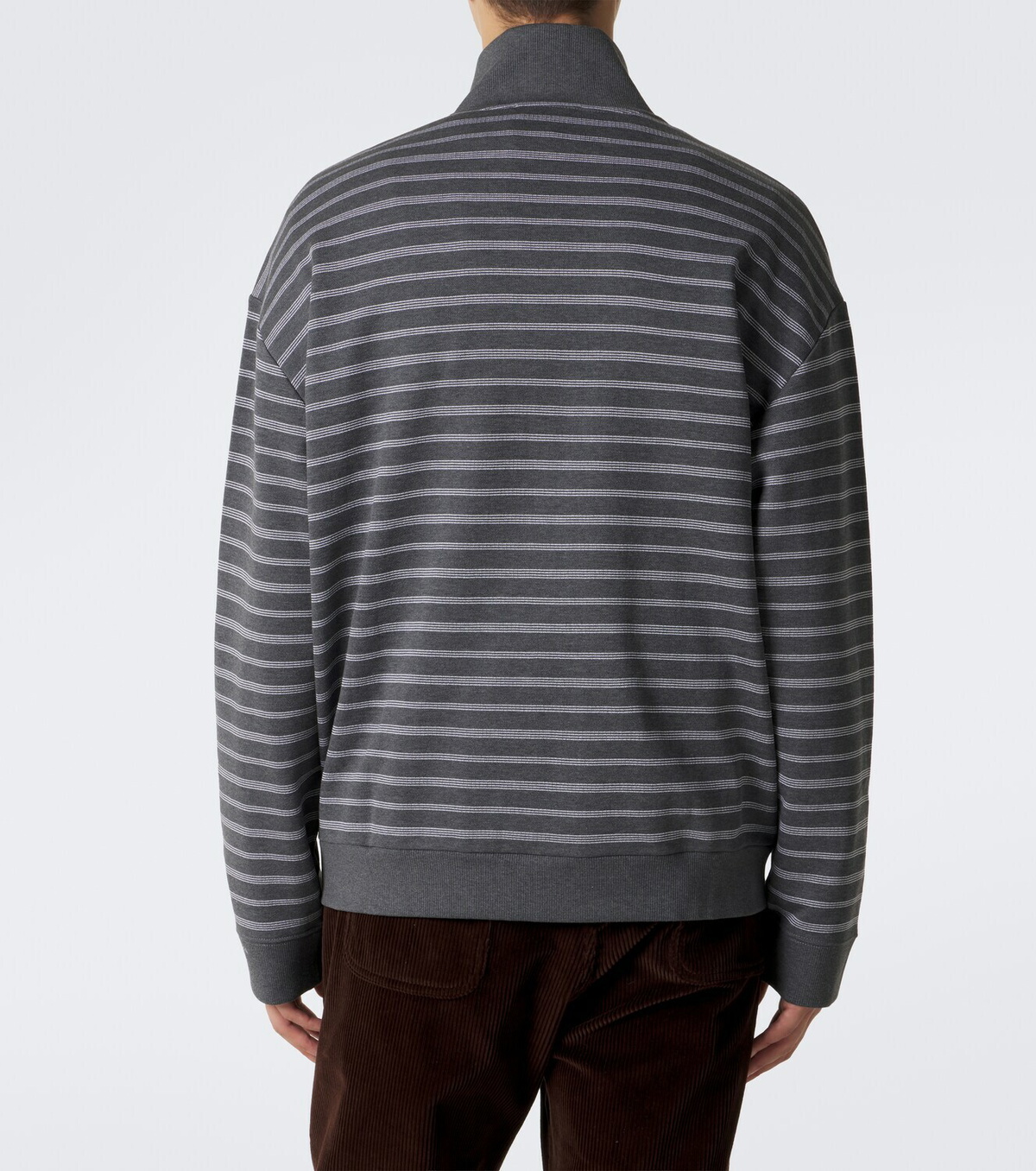 Miu Miu Striped oversized cotton fleece sweatshirt