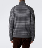 Miu Miu Striped oversized cotton fleece sweatshirt