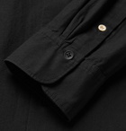 rag & bone - Mulholland Grandad-Collar Selvedge Cotton-Twill Shirt - Black