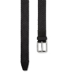 Tod's - 3.5cm Dark-Grey Woven Suede Belt - Dark gray