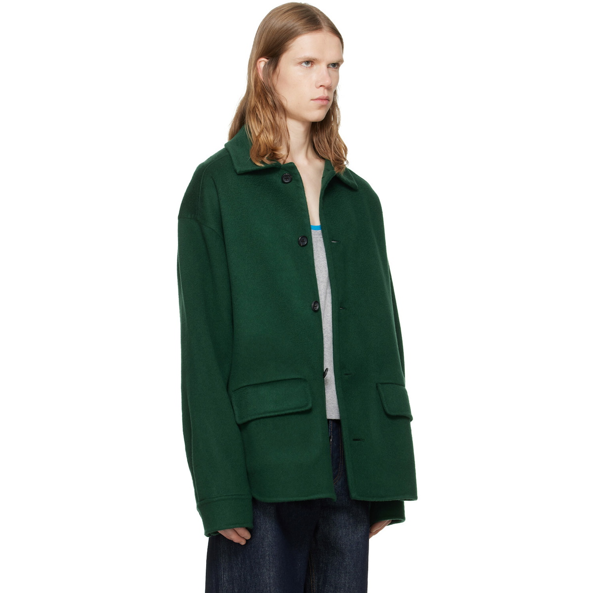 Marni Green Wool-Cashmere Jacket