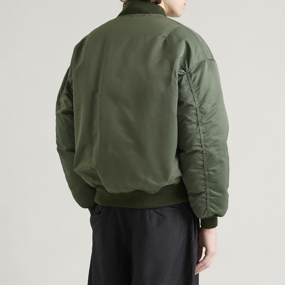 Comme des Garçons Homme Men's Nylon Twill Bomber Jacket in Khaki