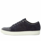 Lanvin Men's Patent Toe-Cap Sneakers in Dark Blue