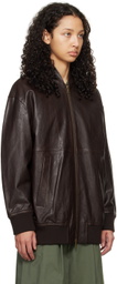 Weekend Max Mara Brown Cursore Leather Jacket
