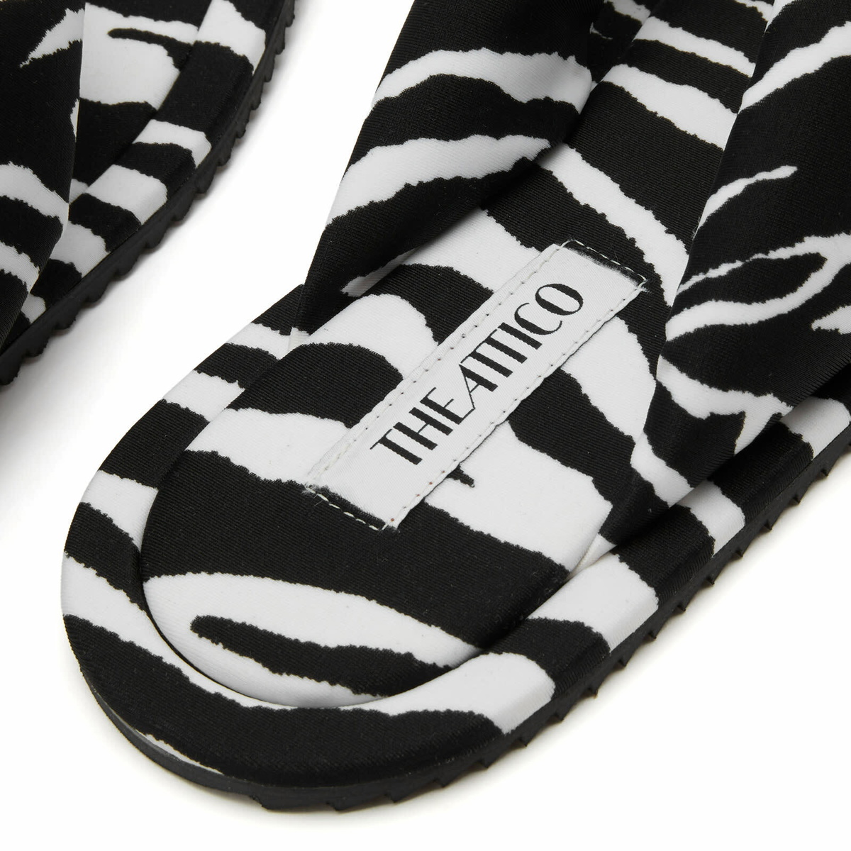 The Attico Women's Zebra Print Sandals in White/Black