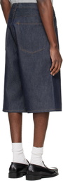 AGOLDE Navy Fusion Skater Denim Shorts