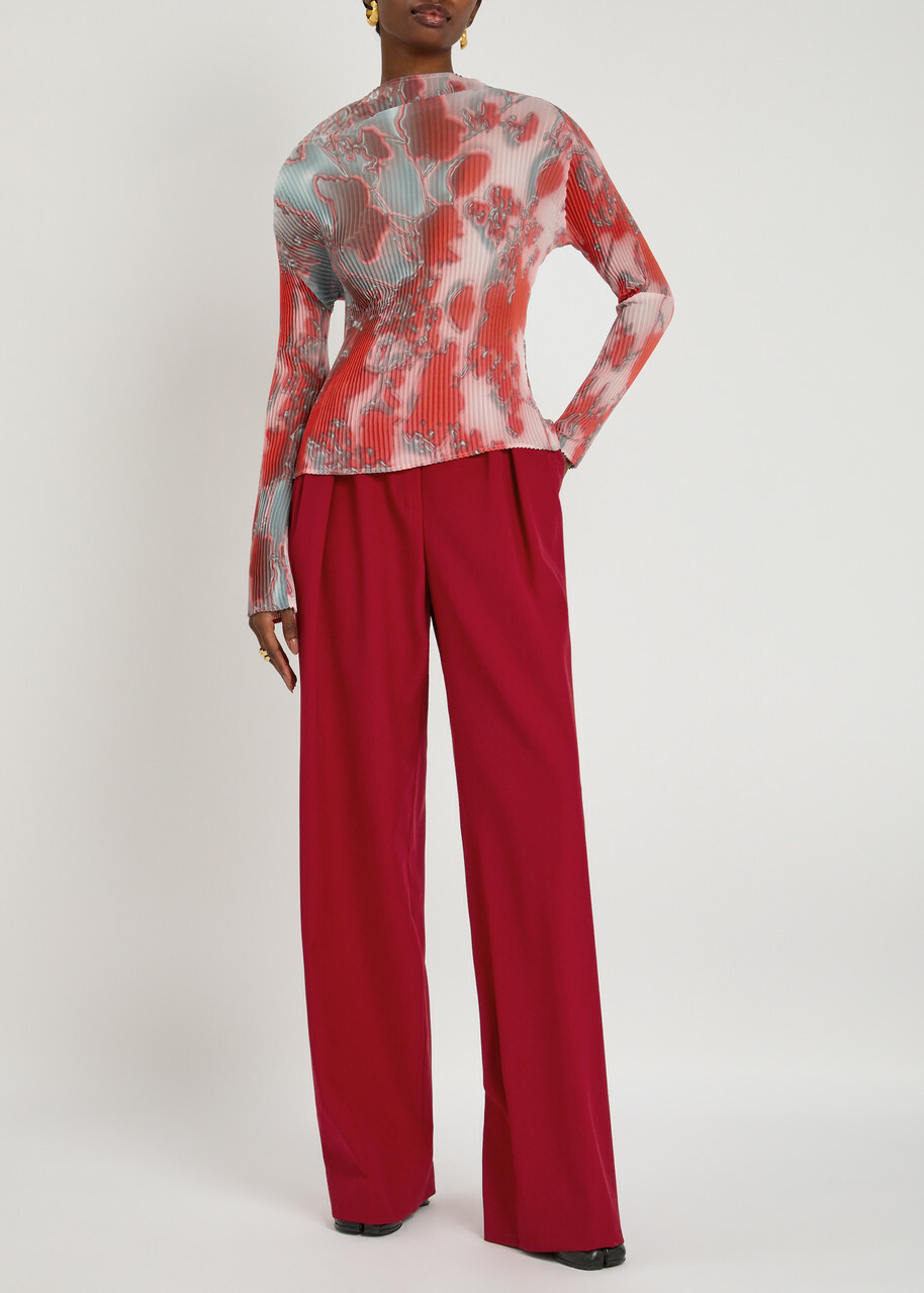 Julia Heuer Lee Pleated Chiffon top - Red - One Size
