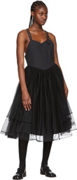 Noir Kei Ninomiya Black Cotton Midi Dress
