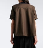 Sacai Knitted cotton and cashmere-blend top