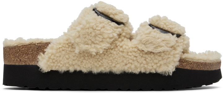 Photo: Birkenstock Off-White Arizona Big Buckle Shearling Sandals