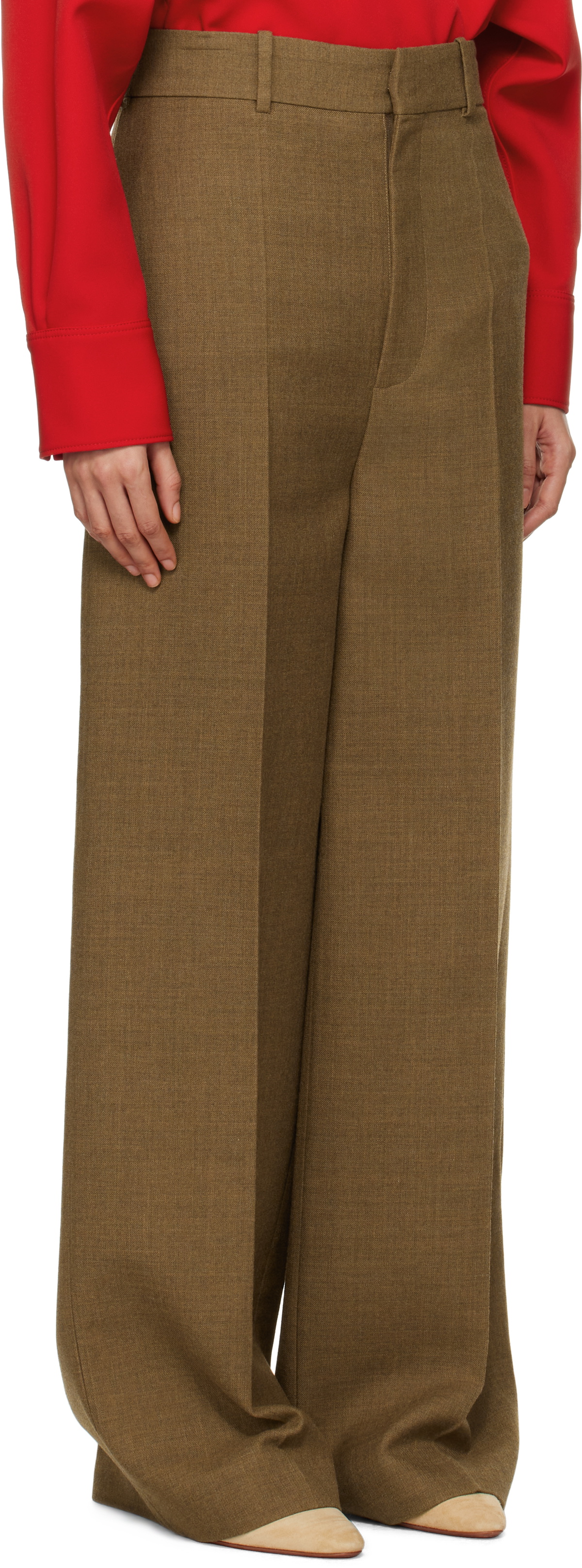 Carven Brown Double Worsted Wool Trousers