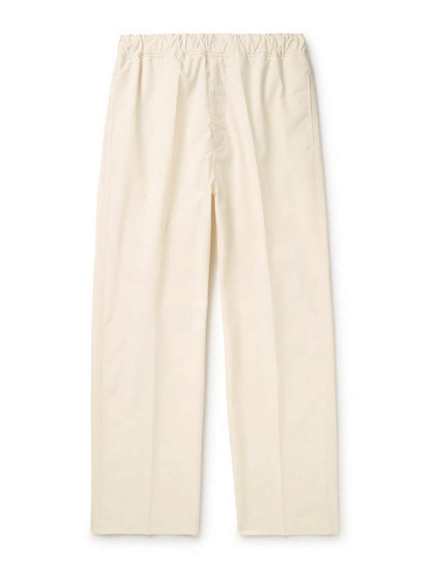 Photo: Moncler - Straight-Leg Cotton-Blend Shell Trousers - Neutrals