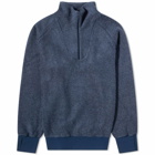 Beams Plus Men's Half Zip Popover Fleece Jacket in Navy