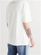 4SDESIGNS - Printed Appliquéd Cotton-Jersey T-Shirt - White