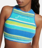 Ganni - Crochet cotton bikini top