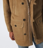 Yves Salomon Hooded shearling-lined suede parka