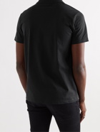 BALMAIN - Logo-Flocked Cotton-Jersey Polo Shirt - Black