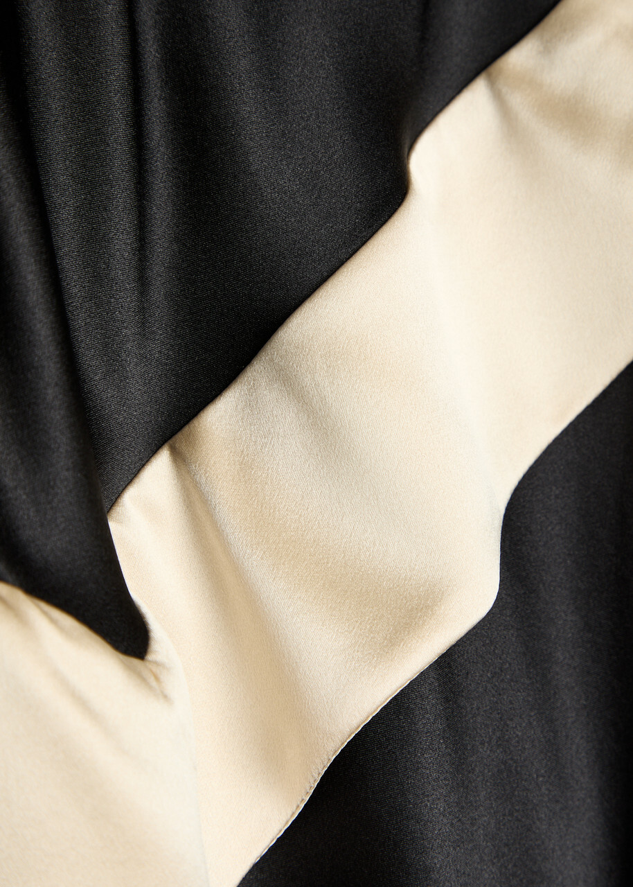 Reformation Jillian Panelled Silk Maxi Dress Black And White