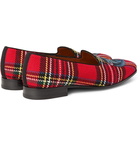 Gucci - Gallipoli Appliquéd Tartan Tweed Loafers - Men - Red