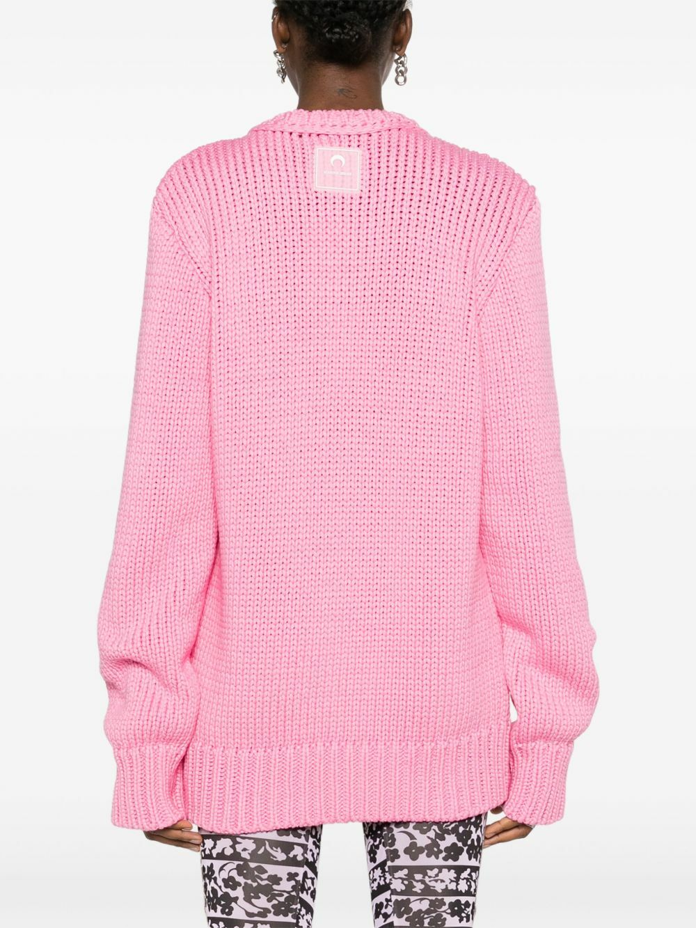 Marine Serre Pink Chunky Knit Sweater Marine Serre