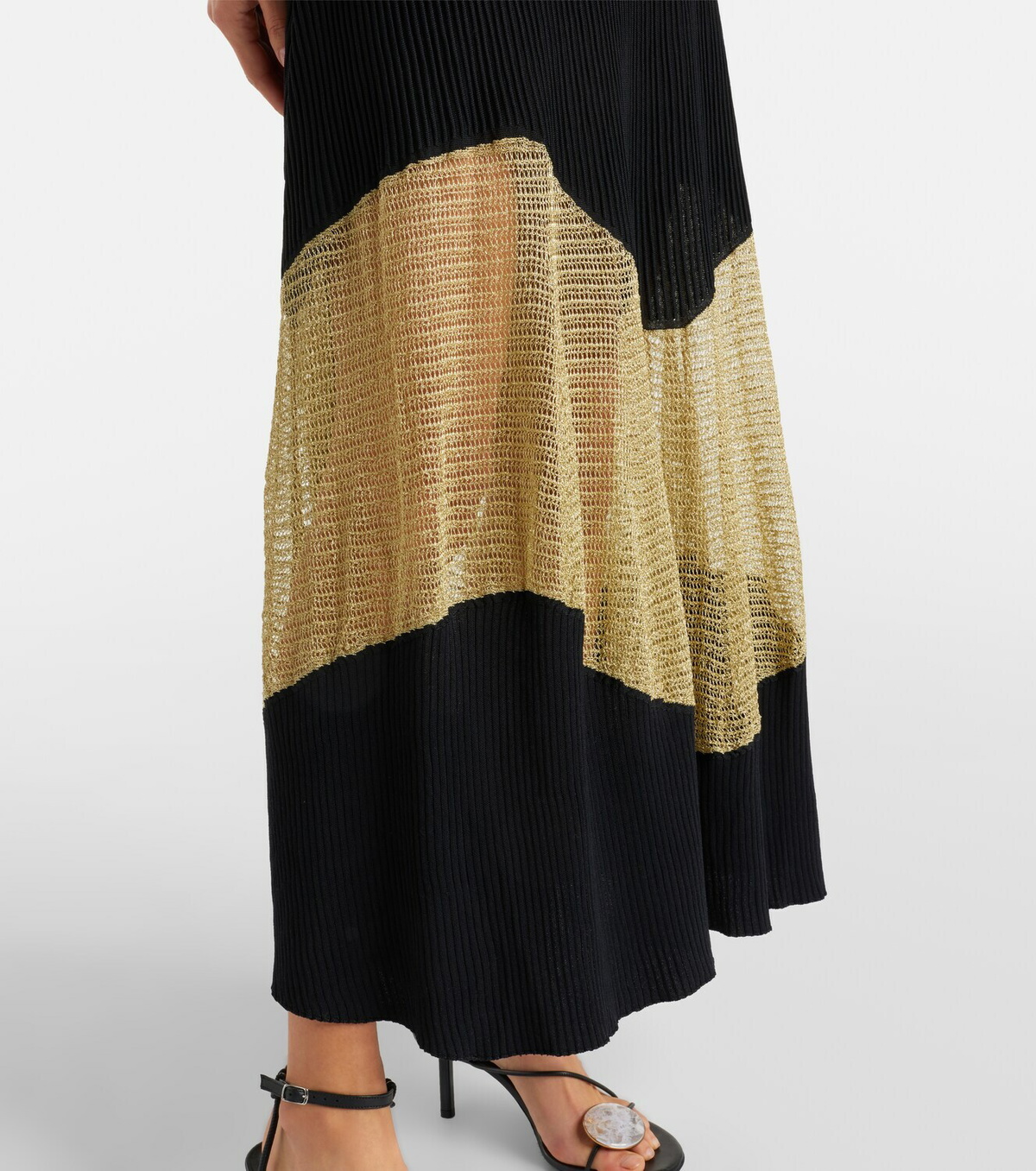 Ulla Johnson Roanne knitted lamé maxi dress
