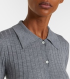 Toteme Ribbed-knit cashmere and silk cardigan