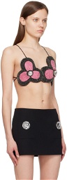 AREA Black & Pink Flower Top