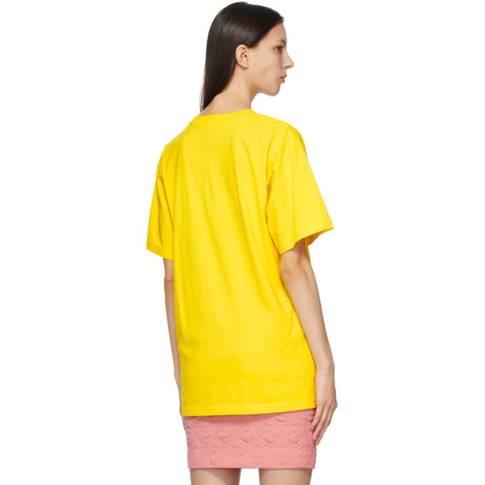 Moschino logo-appliqué cotton T-shirt - Yellow