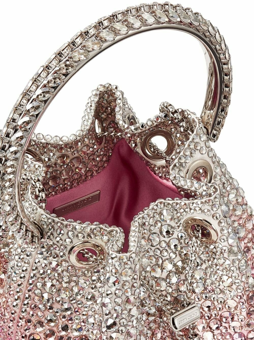 Jimmy Choo Pink Bon Bon Crystal-Embellished Bucket Bag Jimmy Choo